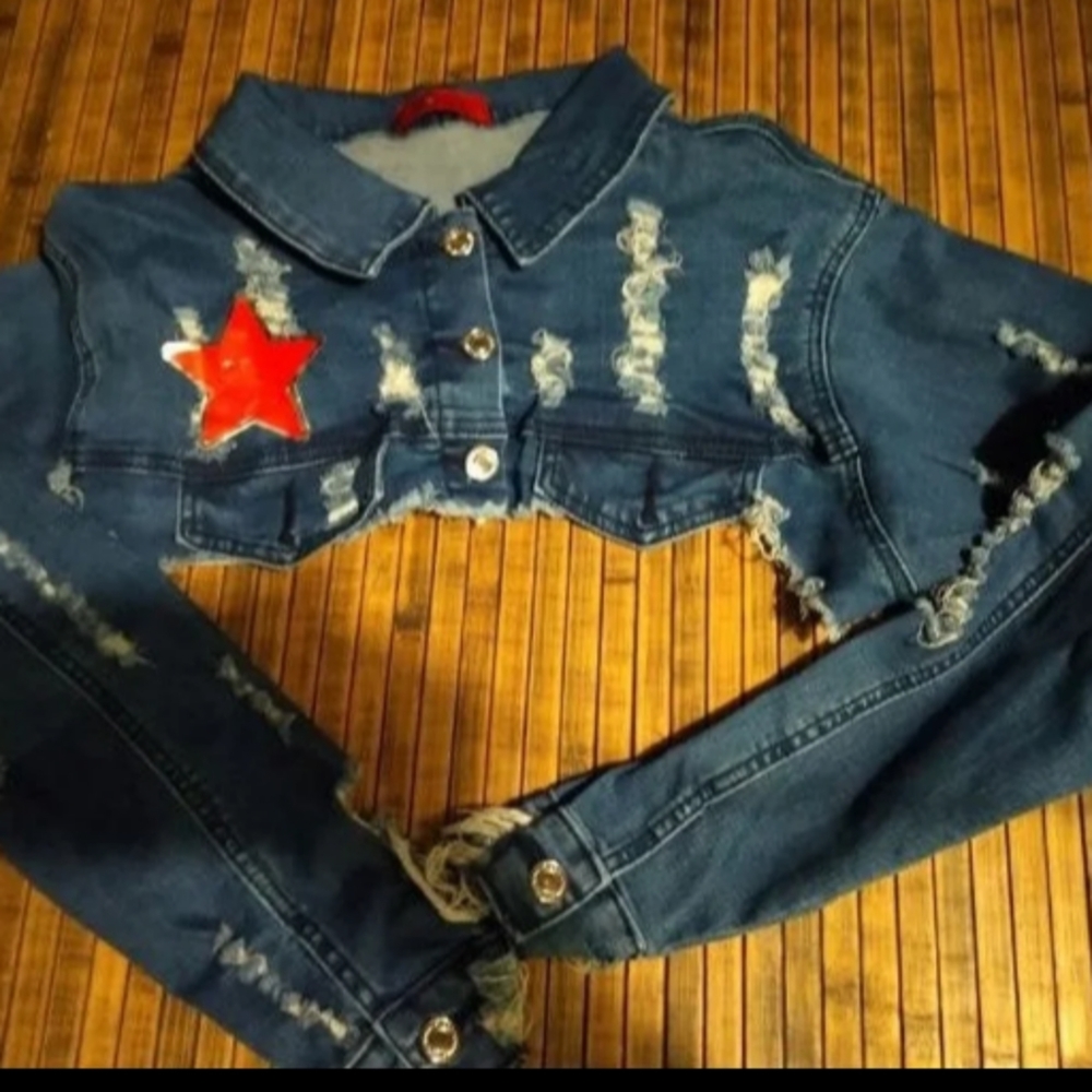 Short Shoulder Casual Jeans Jacket New High Bellybutton Jean Jacket